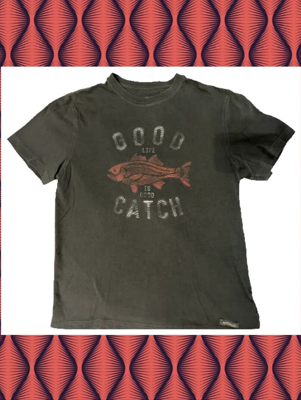 Life Is Good Good Catch Fish Graphic T-Shirt - Sslize Medium,Men's .